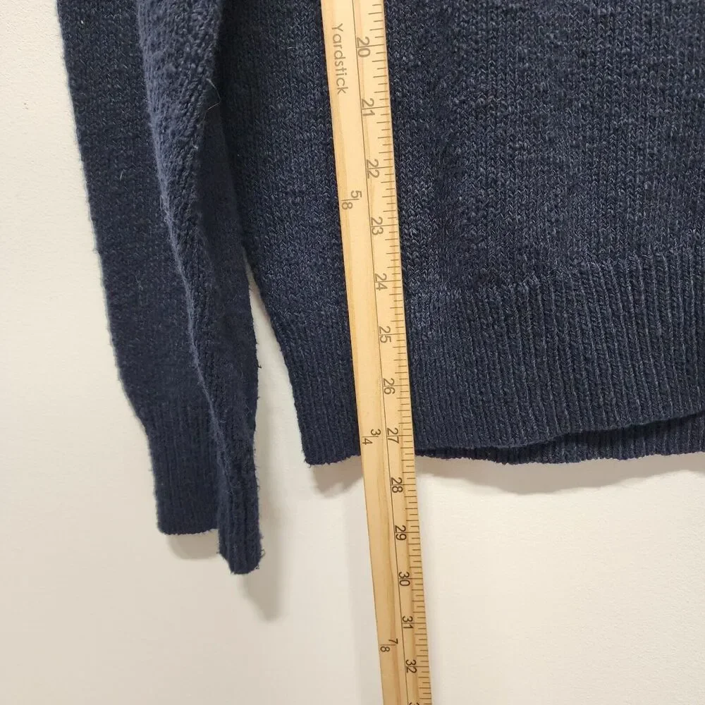 J.Crew Mens Pullover Sweater Size M Dark Blue 100% Cotton Preppy Classic Dad